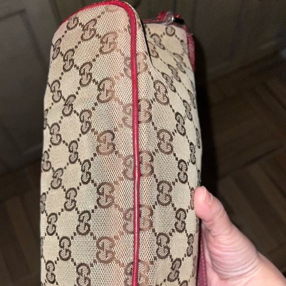 Gucci GG Canvas Boat Baguette Bag Red - Picture 9 of 11